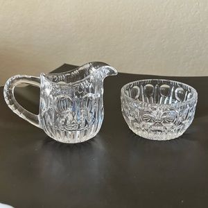Vintage Gorham Crystal Althea pattern Genuine Lead Crystal Creamer and Sugar